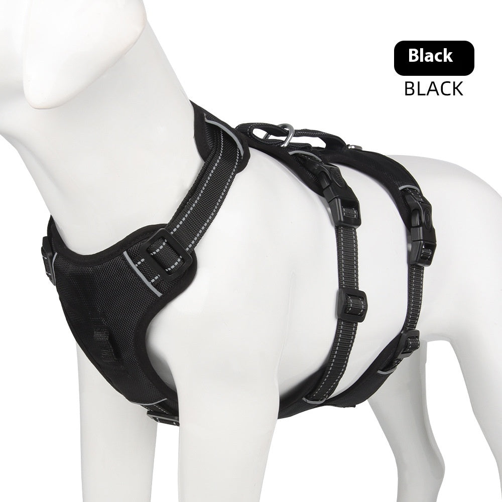 HKM-4892477 Durable Oxford Cloth Dog Chest Strap with Hand Holding Rope for Big Dogs