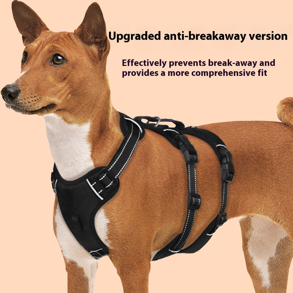 HKM-4892477 Durable Oxford Cloth Dog Chest Strap with Hand Holding Rope for Big Dogs