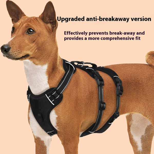 HKM-4892477 Durable Oxford Cloth Dog Chest Strap with Hand Holding Rope for Big Dogs
