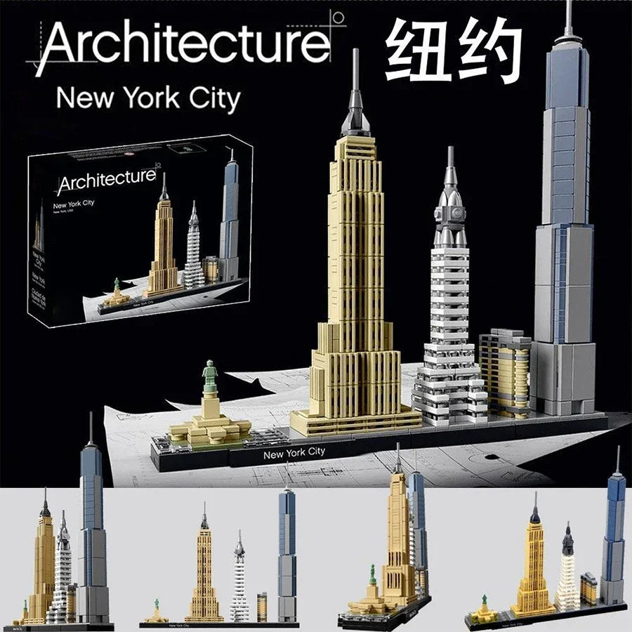 HKM-489299 Creative Miniature Skyline Building Block Set for Kids and Adults - City Decor Model
