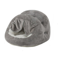 HKM-4893245 Plush Semi-Closed Velvet Cat Kennel with Door Curtain for Cozy Comfort