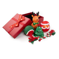 HKM-4894013 Christmas Themed Dog Toy Set - Bite-Resistant Vinyl Toys with Various Fun Designs