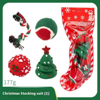 HKM-4894013 Christmas Themed Dog Toy Set - Bite-Resistant Vinyl Toys with Various Fun Designs