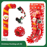 HKM-4894013 Christmas Themed Dog Toy Set - Bite-Resistant Vinyl Toys with Various Fun Designs