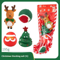 HKM-4894013 Christmas Themed Dog Toy Set - Bite-Resistant Vinyl Toys with Various Fun Designs