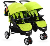 HKM-4896083 green twin stroller set studio view