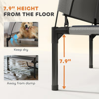 HKM-4897597 Elevated Dog Bed with Removable Canopy and Cooling Pad, Portable Outdoor Pet Cot, Ideal for Large Dogs