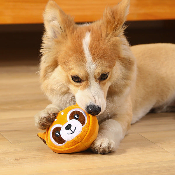 HKM-4898621 Comfortable Plush Teething Toys for Pets - Bite Resistant Animal Design in Various Colors