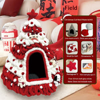 HKM-4899005 Christmas-Themed Felt Cat Bed - Multiple Unique Designs Available