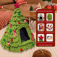 HKM-4899005 Christmas-Themed Felt Cat Bed - Multiple Unique Designs Available