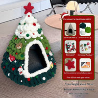 HKM-4899005 Christmas-Themed Felt Cat Bed - Multiple Unique Designs Available