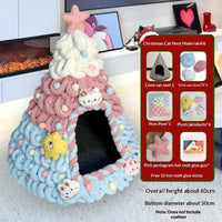 HKM-4899005 Christmas-Themed Felt Cat Bed - Multiple Unique Designs Available