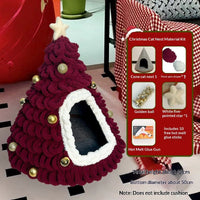 HKM-4899005 Christmas-Themed Felt Cat Bed - Multiple Unique Designs Available