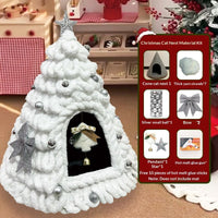 HKM-4899005 Christmas-Themed Felt Cat Bed - Multiple Unique Designs Available