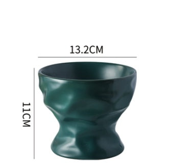 HKM-4899133 Ceramic Cat and Dog Bowl with Cervical Spine Protection - Available in Multiple Colors