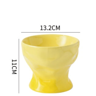 HKM-4899133 Ceramic Cat and Dog Bowl with Cervical Spine Protection - Available in Multiple Colors