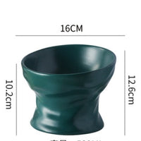 HKM-4899133 Ceramic Cat and Dog Bowl with Cervical Spine Protection - Available in Multiple Colors