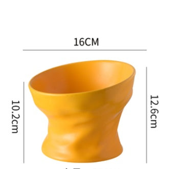 HKM-4899133 Ceramic Cat and Dog Bowl with Cervical Spine Protection - Available in Multiple Colors