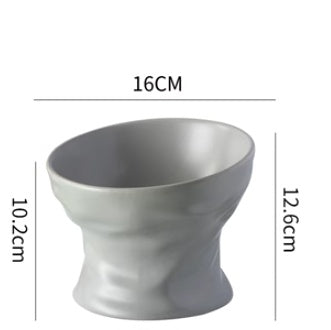 HKM-4899133 Ceramic Cat and Dog Bowl with Cervical Spine Protection - Available in Multiple Colors