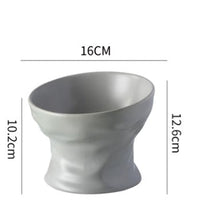 HKM-4899133 Ceramic Cat and Dog Bowl with Cervical Spine Protection - Available in Multiple Colors