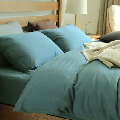 HKM-489939 Cotton Four Piece Bedding Set in Various Sizes - Soft and Cozy Mattress Cover, Quilt Cover, and Pillow Cases