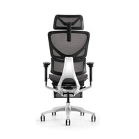 HKM-489939 Ergonomic White Mesh Office and Gaming Chair with Footrest for Enhanced Comfort