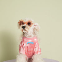 HKM-4899517 Candy Color Plaid T-Shirt in Blue, Yellow, and Pink for a Casual Summer Look - Sizes XS to XXL