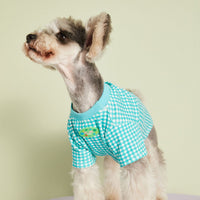 HKM-4899517 Candy Color Plaid T-Shirt in Blue, Yellow, and Pink for a Casual Summer Look - Sizes XS to XXL