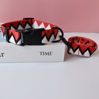 HKM-4900925 Ethnic Style Nylon Pet Collar and Leash Set for Outdoor Dog Walking