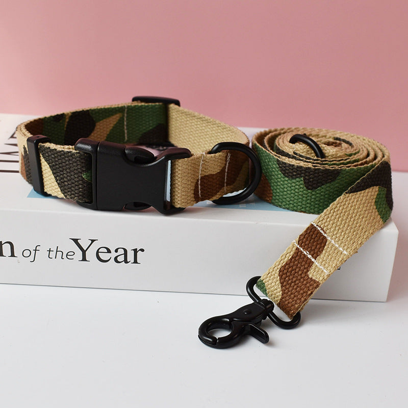 HKM-4900925 Ethnic Style Nylon Pet Collar and Leash Set for Outdoor Dog Walking