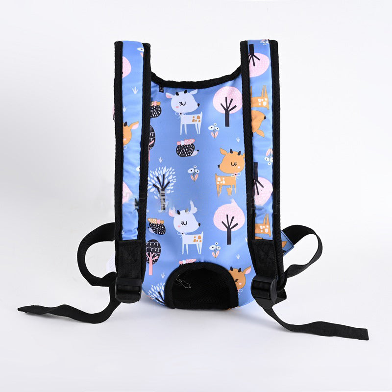 HKM-4901181 Animal Pattern Nylon Pet Backpack - Medium Hardness, Capacity 5, Available in Fawn Blue, Sizes S, M, L