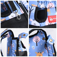 HKM-4901181 Animal Pattern Nylon Pet Backpack - Medium Hardness, Capacity 5, Available in Fawn Blue, Sizes S, M, L