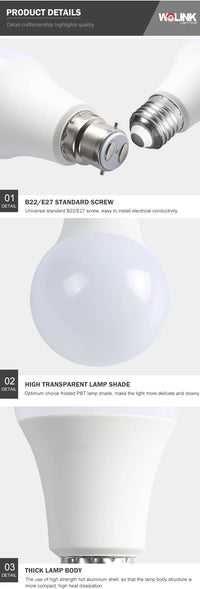 HKM-490195 E27 LED Light Bulb, 12V, Available in 5W, 7W, 9W, 12W Options