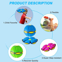 HKM-4902205 Magic Flying Saucer Ball with Lights for Dogs and Kids - Interactive Outdoor Toy