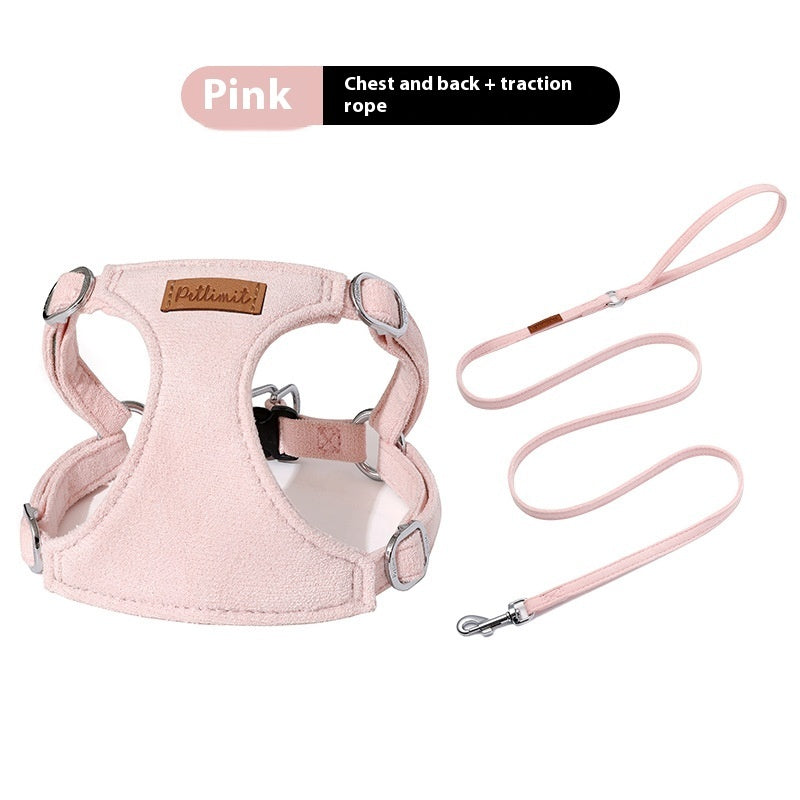 HKM-4903997 Puppy Hand-Holding Rope Vest with Adjustable Chest Strap and Traction Rope in Multiple Colors