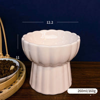 HKM-4904893 Anti-Tipping Ceramic Cat Food & Water Bowl - Mint Green, Peach Powder, White