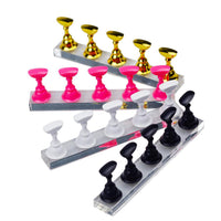 HKM-490643 Nail Art Stand in Gold, Silver, Rose Gold, Black, and White - Plastic Nail Tool Storage Solution