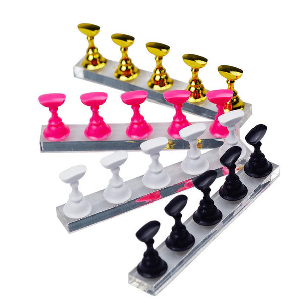 HKM-490643 Nail Art Stand in Gold, Silver, Rose Gold, Black, and White - Plastic Nail Tool Storage Solution