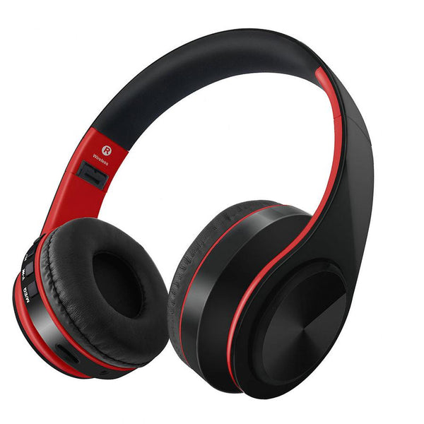 HKM-490643 Wireless Bluetooth Stereo Headphones with FM, SD Card Support, and Microphone for PC and Sports Activities