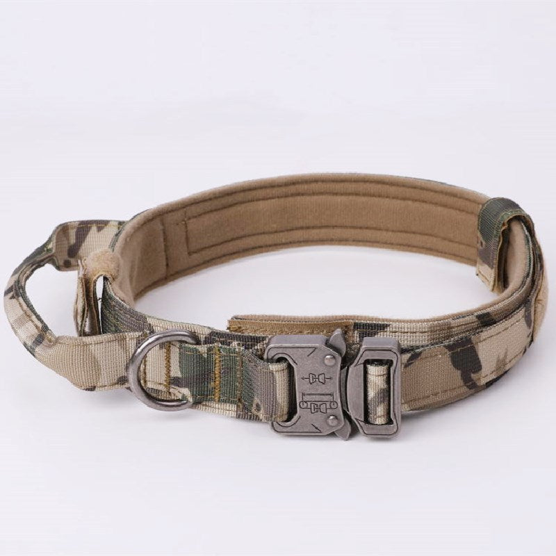 HKM-4906685 Adjustable Tactical Dog Collar in Monochrome Colors - Available in M, L, XL
