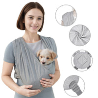 HKM-4906941 Light Gray Adjustable Pet Sling Carrying Case for Comfortable Travel