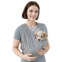 HKM-4906941 Light Gray Adjustable Pet Sling Carrying Case for Comfortable Travel