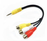 HKM-490707 3.5mm Female to RCA Composite AV Cable for Audio and Video Connection