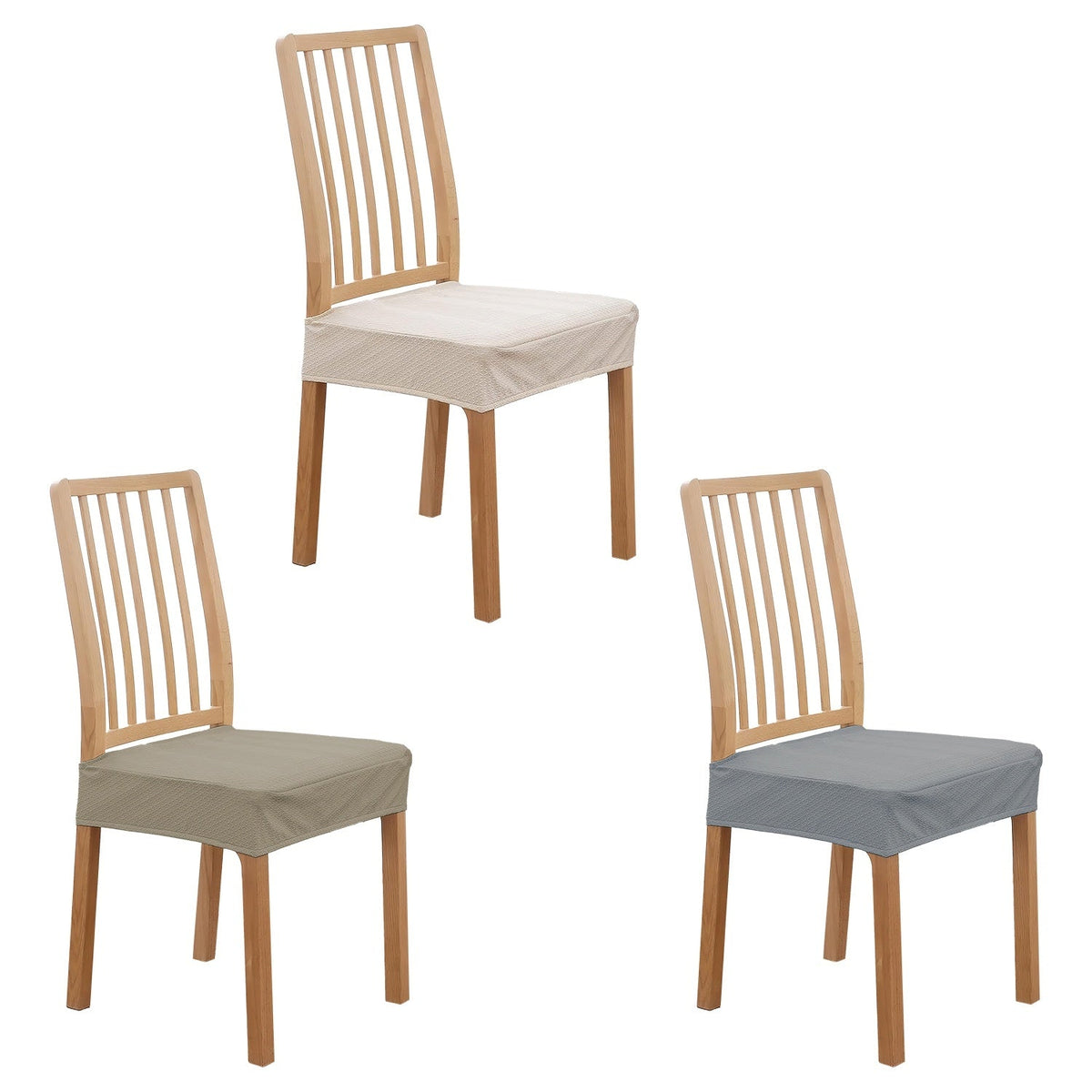 HKM-490707 Waterproof Stretch Dining Chair Slipcovers, Jacquard Fabric, 4-Pack, Fits Armless Chairs