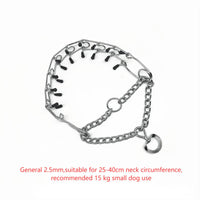 HKM-4907325 Chrome Plated Pinch Dog Collar with Rubber Tips for Training - Adjustable Sizes Available
