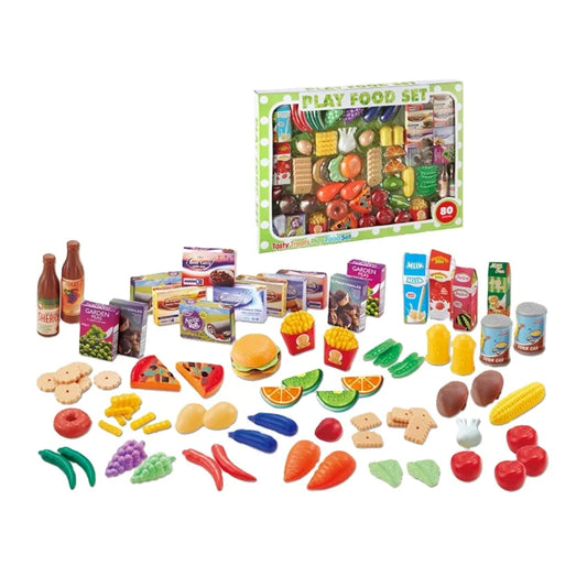 HKM-490835 Colorful Plastic Food Toy Play Set for Kids Age 3+, Kitchen Snack Toys