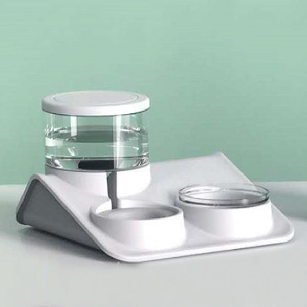 HKM-4908477 Double Bowl Automatic Pet Feeder for Dogs and Cats - Durable PP+PET Material