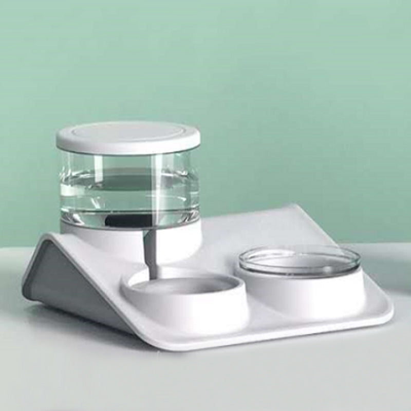 HKM-4908477 Double Bowl Automatic Pet Feeder for Dogs and Cats - Durable PP+PET Material
