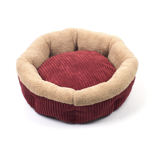 HKM-4908733 Cozy Octagonal Velvet Pet Nest with Soft Cotton Lining