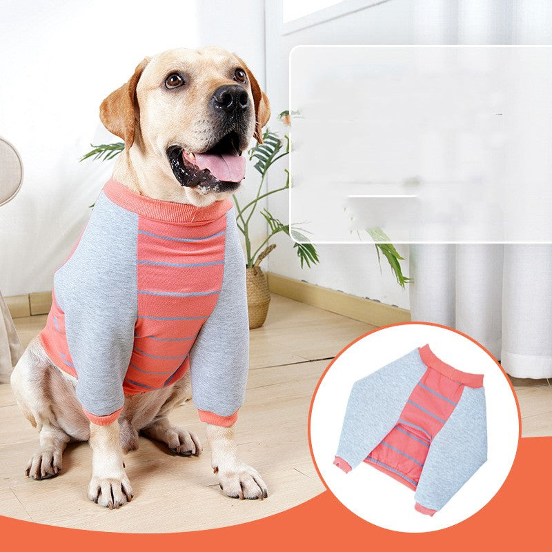HKM-4908861 Dog Elbow Pads for Dogs - Cotton Material in Orange and Black Stripes, Sizes S-XXL